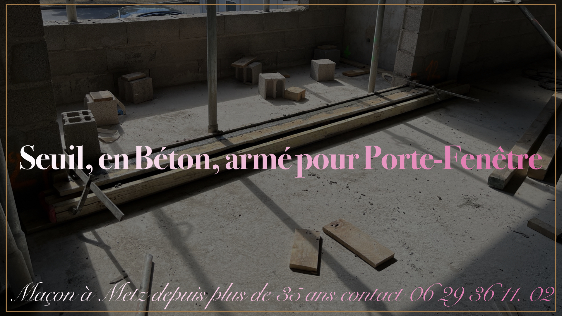 Seuil, en Béton, armé pour Porte-Fenêtre BT Construction