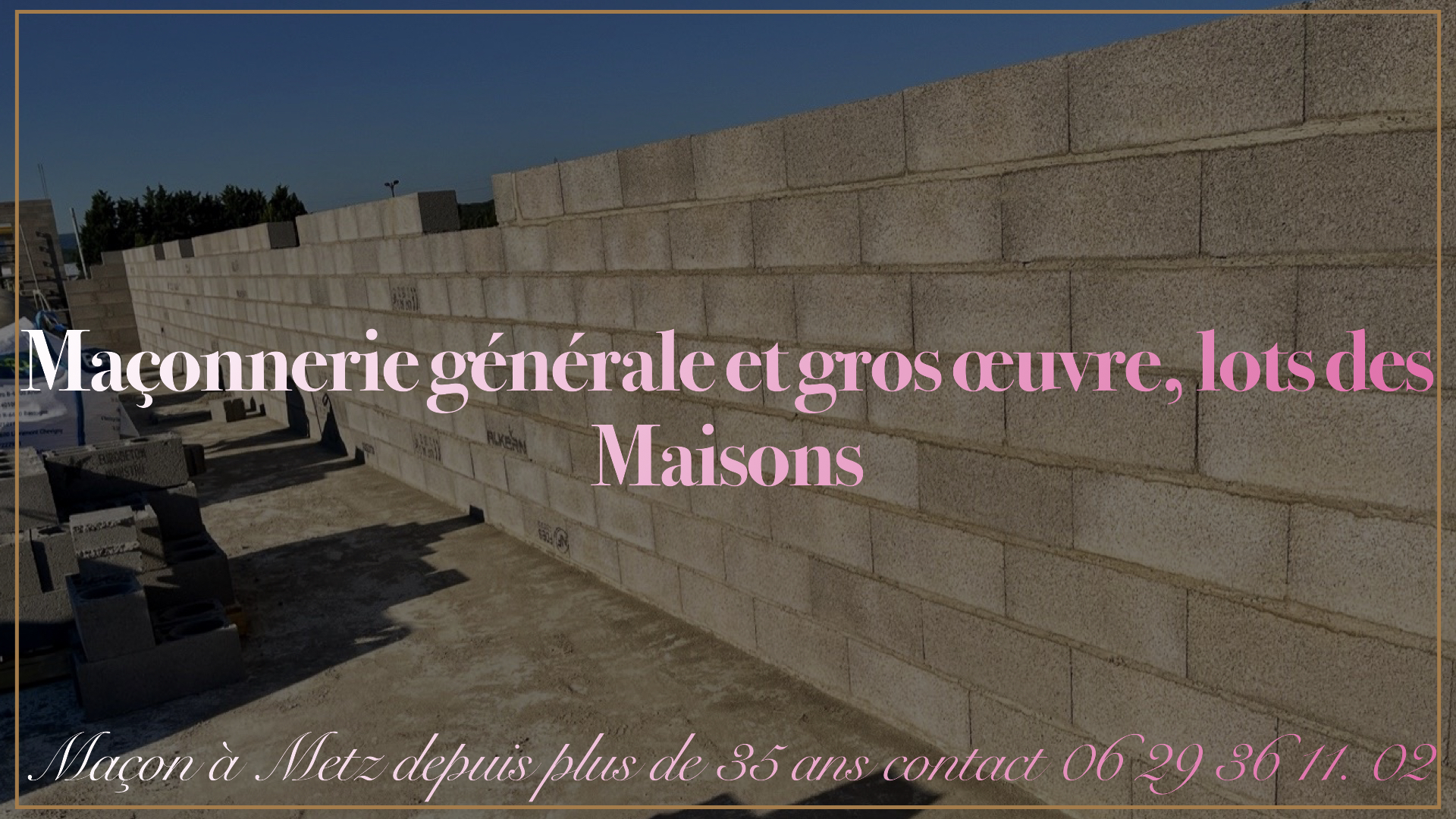 Maçonnerie générale et gros œuvre, lots des Maisons BT Construction