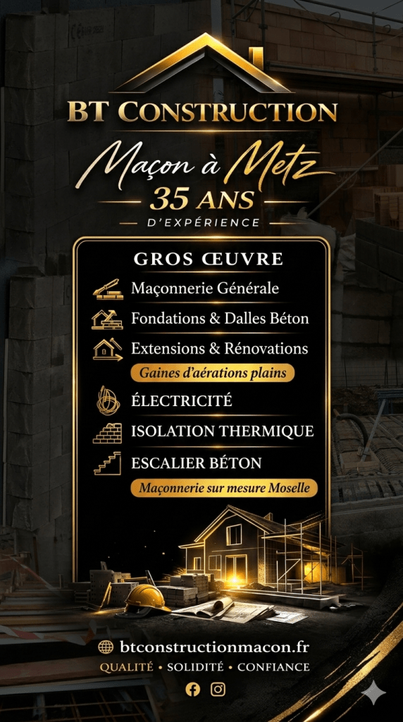Maçons à Metz BT Construction en Moselle