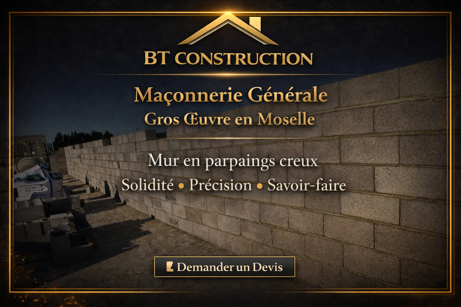 Mur en parpaings à Metz