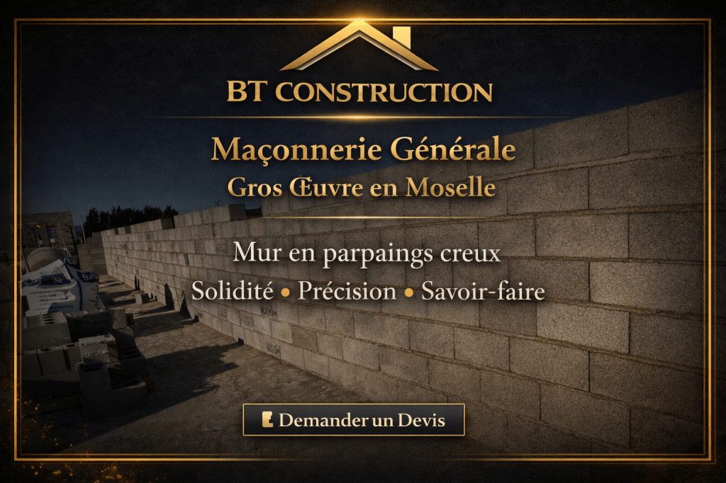 Mur en parpaings à Metz